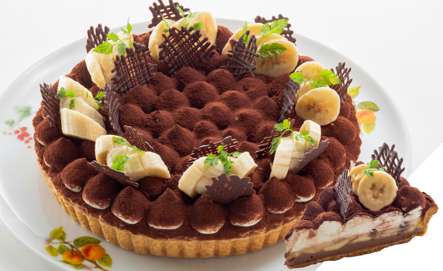 バナナとチョコレートのタルト